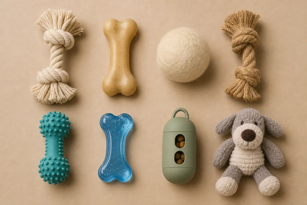Matrice de décision visuelle : matériaux naturels (corde coton, caoutchouc naturel, feutre de laine, jute) face aux matériaux synthétiques (TPR, TPU, silicone, peluche polyester), côte à côte